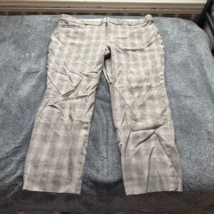 Banana Republic Women's Light Gray Plaid Trousers